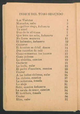 Índice del tomo segundo