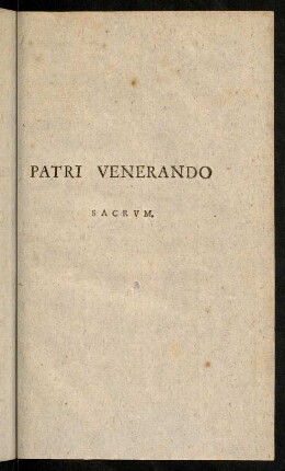 Patri vernerando sacrum.