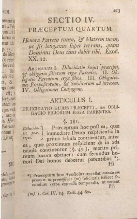 Sectio IV. Praeceptum Quartum.