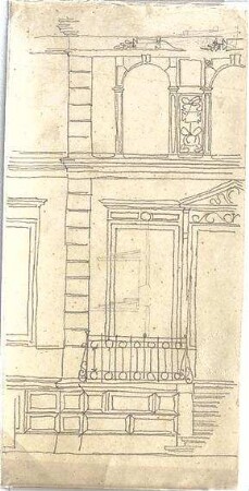 Zocher, Ernst; Architekturstudien - Hauseingang (Teilansicht)