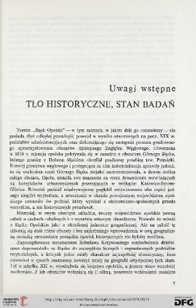 Uwagi wstępne: tło historyczne, stan badań