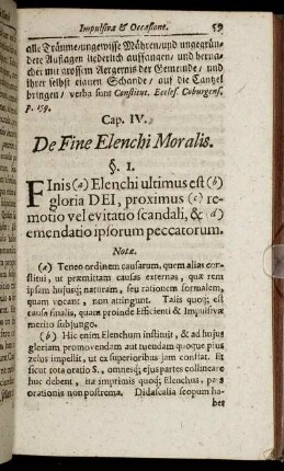 Cap. IV. De Fine Elenchi Moralis.