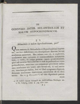 §. I. Melancholia et malum hypochondriacum, quid?