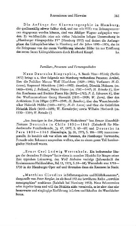 Rezensionen und Hinweise : Familien-, Personen- und Firmengeschichte