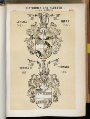 Taf. 16. Bisthum Würzburg. - Lorenz v. Bibra. 1495 - 1519 - Conrad III v. Thüngen. 1519 - 1540