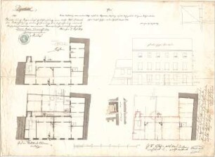 Reiffenstuel, Michael; München; Wohngebäude Johann Leonhard Hahn - Lageplan, Grundrisse, Aufriss