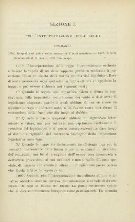 Sezione I. Dell'interpretazione delle leggi