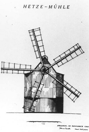 Leutersdorf-Hetzwalde. Hetzemühle, Aufriß, Repro