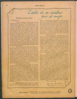 Cartas de un argentino que se enoja : Parodia de cultura física