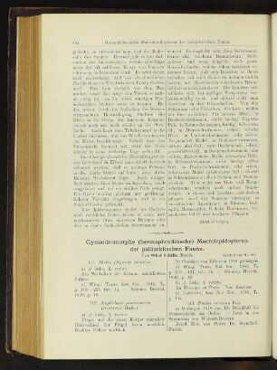 Gynandromorphe (hermaphroditische) Macrolepidopteren der paläarktischen Fauna.