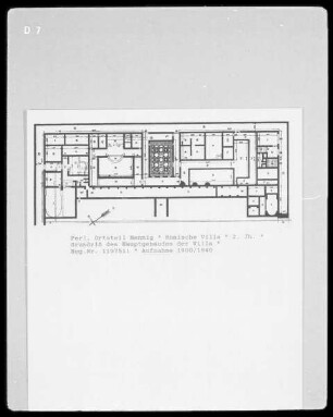 Grundriss der Hauptgebäudes einer römischen Villa aus dem zweiten Jahrhundert
