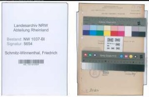 Entnazifizierung Friedrich Schmitz-Winnenthal , geb. 24.08.1899 (Landwirt)