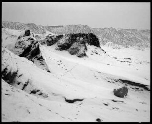 Schnee im stillgelegten Tagebau Spreetal
