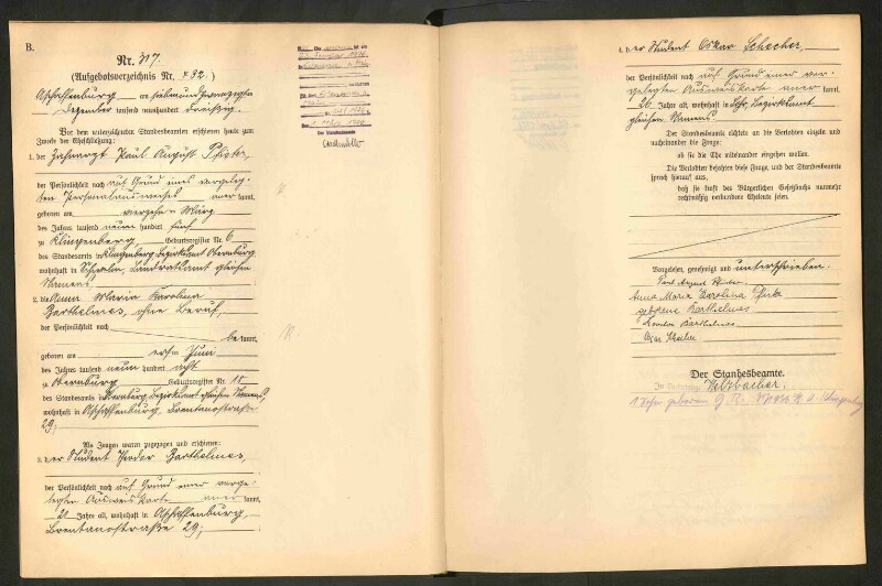 Standesamtsbuch der Stadt Aschaffenburg: Eheschließungen 252/1930 - 130/1931