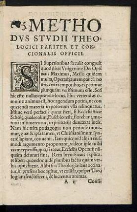 Methodus Studii Theologici Pariter Concionalis Officii.