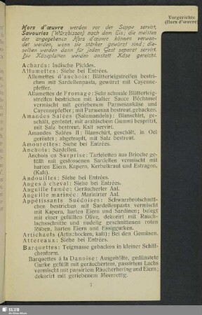 Vorgerichte (Hors d'œuvre)
