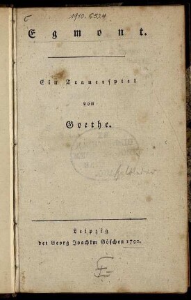 Egmont : Ein Trauerspiel