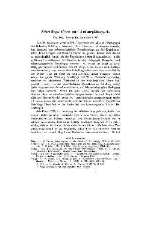 Schellings Ideen zur Kulturpädagogik