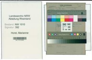Entnazifizierung Marianne Horst , geb. (Serviererin)