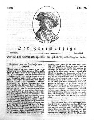 Nro. 72, Sonnabend, den 9. April 1808