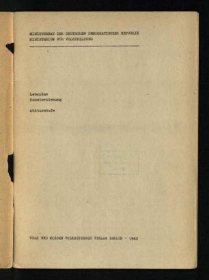 1982: Abiturstufe