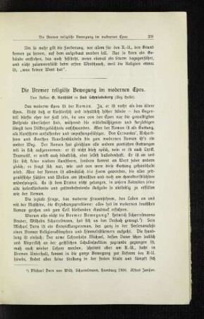 ¬Die¬ Bremer religiöse Bewegung im modernen Epos