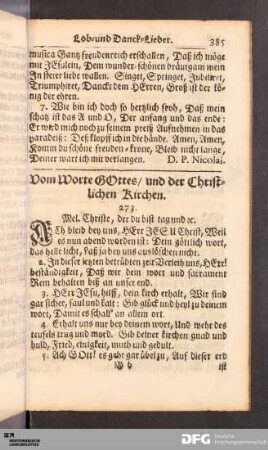 Vom Worte GOttes/ und der Christlichen Kirchen.