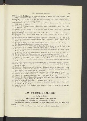XIV. Pathologische Anatomie.