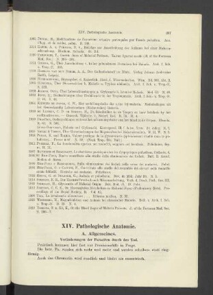 XIV. Pathologische Anatomie.