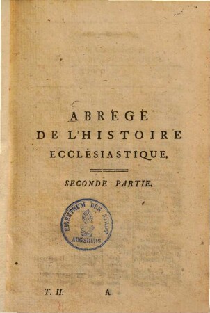 Abrégé de l'histoire ecclésiastique, 2