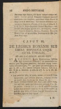 Caput III. De Legibus Romanis Sub Libera Republica Usque Ad XII. Tabulas.