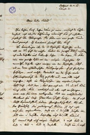 Brief vom 13. Mai 1865