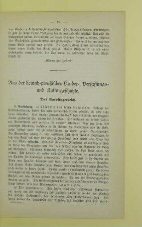 Aus der deutsch-preußischen Länder-, Verfassungs- und Kulturgeschichte