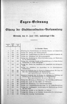 Tages-Ordnung No. 11. (137-159), 18. Juni 1919