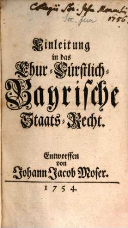 Einleitung in das Chur-Fürstlich-Bayrische Staats-Recht