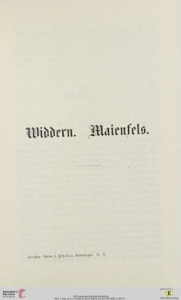 Widdern. Maienfels