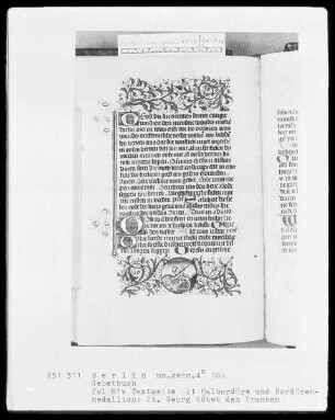 Gebetbuch — Georg tötet den Drachen, Folio 81verso