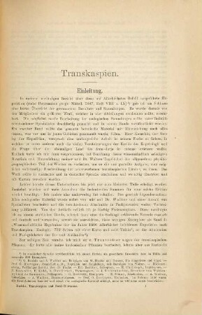 Wissenschaftliche Ergebnisse der im Jahre 1886 allerhöchst befohlenen Expedition nach Transkaspien und Nord-Chorassan : mit einer Karte