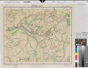 Bochum, Gauhauptstadt Bochum, Stadtplan, Blatt 7, Linden-Dahlhausen, koloriert