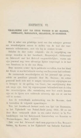 Hoofdstuk VI. Vergelijkende lijst van eenige woorden in het Maleisch, Soembaasch, Mangaraysch, Sikkaneesch, en Soloreesch