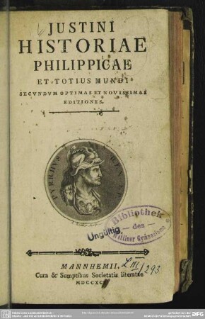 Iustini Historiae Philippicae Et Totius Mundi