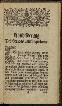 Abschilderung Des Herzogs von Roquelaure.