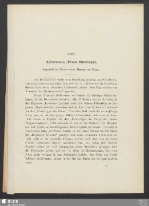 XXII. Kellermann (Franz Christoph), Marschall des Kaiserreiches, Herzog von Valmy