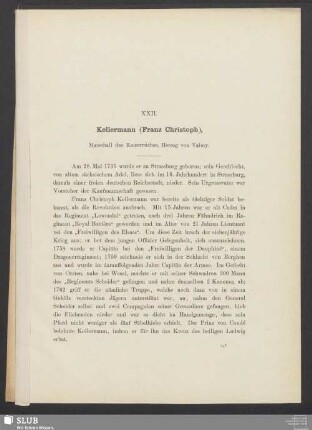 XXII. Kellermann (Franz Christoph), Marschall des Kaiserreiches, Herzog von Valmy