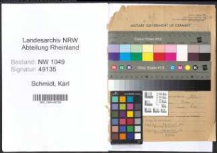 Entnazifizierung Karl Schmidt , geb. 23.05.1897 (Lehrer)