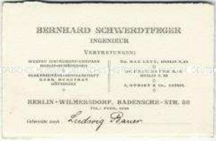 Visitenkarte eines Vertreters des Unternehmens Weston Instrument-Company
