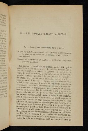19, II. Les Changes pendant la Guerre