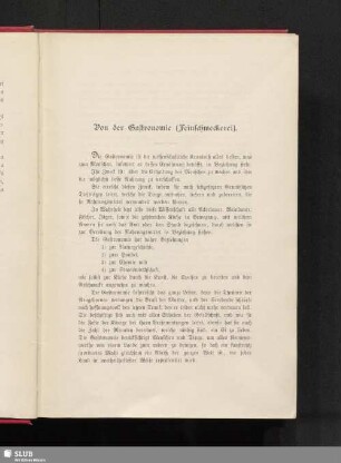 Von der Gastronomie (Feinschmeckerei)