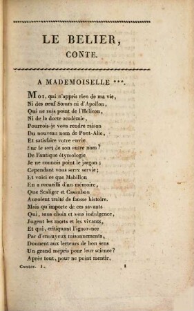 Contes d'Antoine Hamilton. 1, Le Belier. Fleur d'Épine. L'Enchanteur Faustus