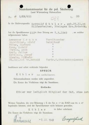 Kübler, Gotthilf